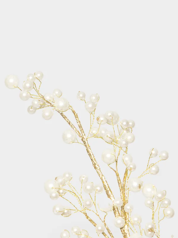Ветка декоративная, 75 см, Молочные бусины, Balls decor, image-1