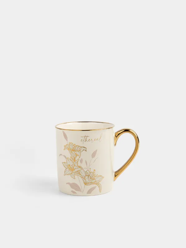 Кружка, 300 мл, Лилии, Flower gold, image-0