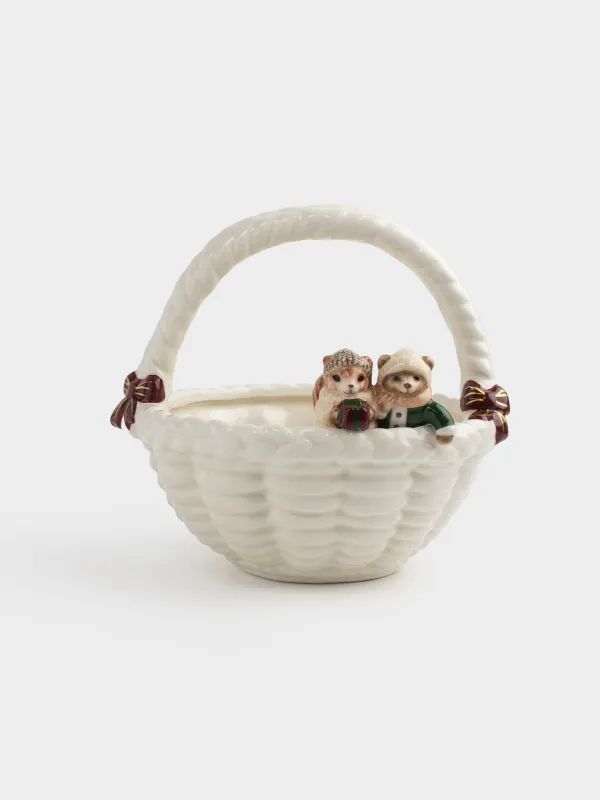 Конфетница, 19х20 см, Белка и медведь, Christmas animals, image-0