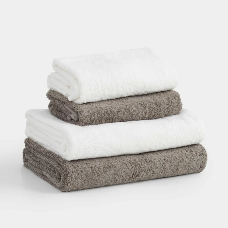 Комплект полотенец, 50х90/70х140 см, 4 шт, хлопок, песочный/молочный, Weltro cotton