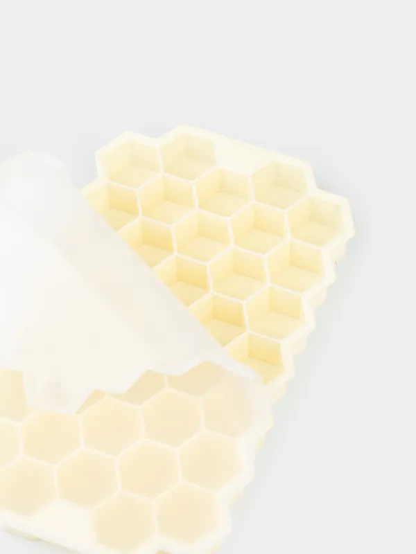 Форма для льда и шоколада, 20 см, 24 отд, силикон, молочная, Соты, Honey, image-7