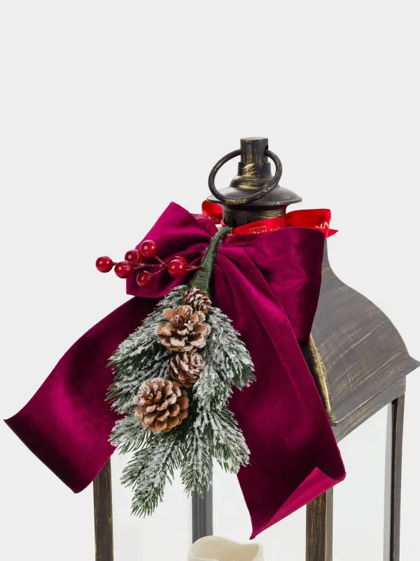 Светильник декоративный, 60 см, пластик, бронзовый, Фонарь со свечами, Bronze style, image-3