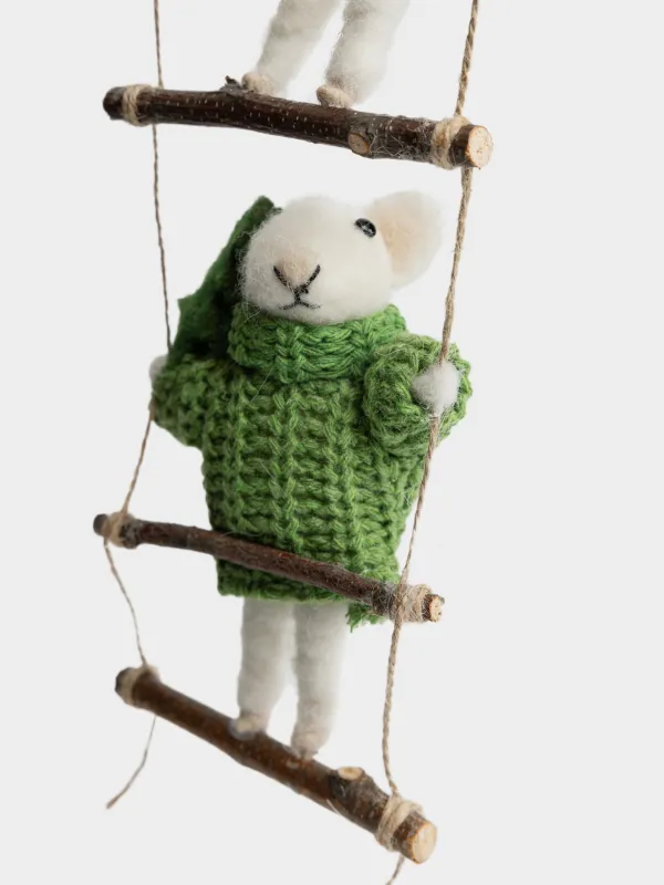Игрушка елочная, 25 см, Мышки на лестнице, Figure cute, image-2