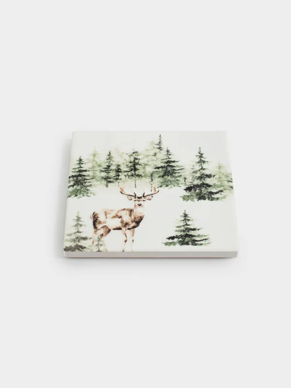 Подставка под кружку, Олень в лесу, Woodland story, image-1
