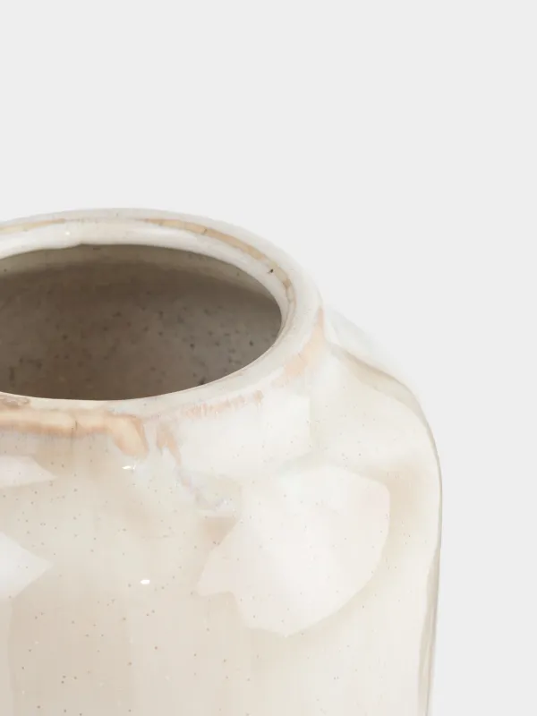 Ваза для цветов, 28 см, фарфор P, молочно-бежевая, Slight frost, image-1