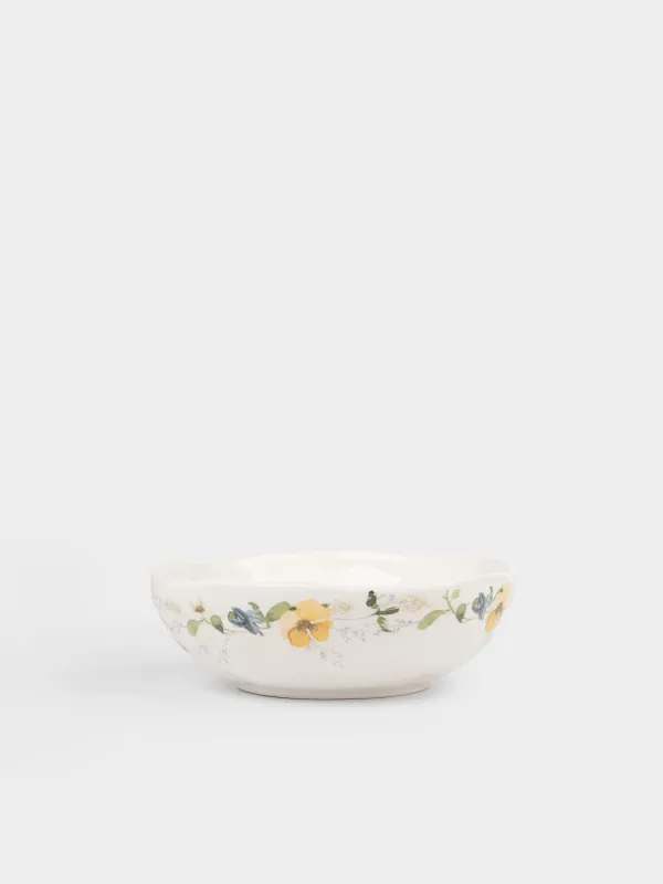 Салатник, 17х6 см, 600 мл, керамика D, белый, Кролик с цветами, Natural Easter, image-0