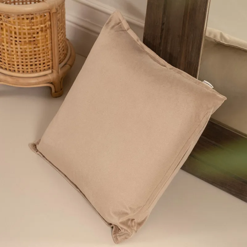 Подушка декоративная, 45х45 см, вельвет, песочная, Silk velvet