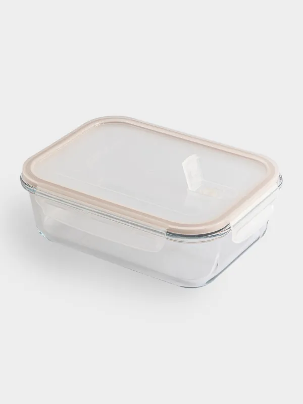 Контейнер, 1,5 л, с клипсами, с клапаном, стекло Т, прямоугольный, Soft kitchen, image-2