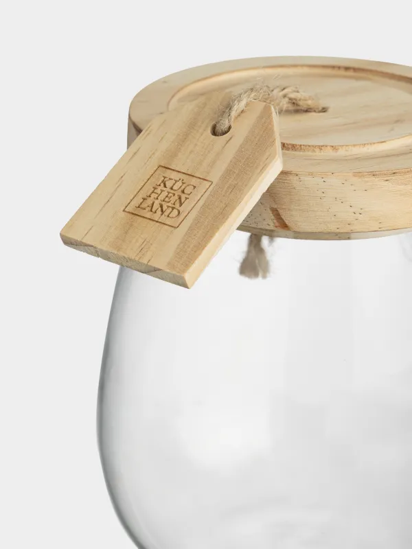 Банка для сыпучих продуктов, 700 мл, Clear wood, image-1