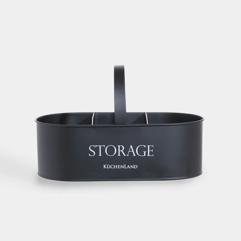 Органайзер для моющих средств, 24х13 см, 3 отд, переносной, металл, черный, Compact black