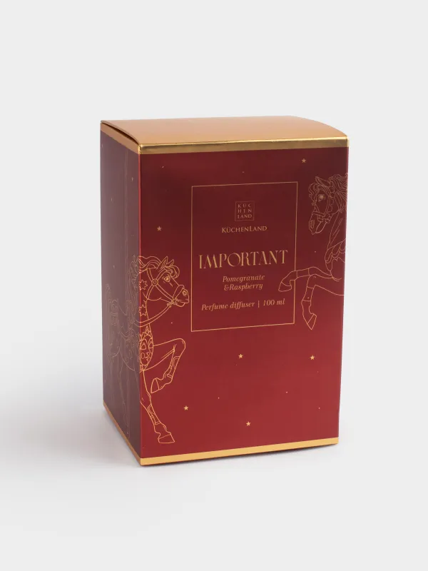 Ароматический диффузор, 100 мл, с подвеской, красный, Pomegranate & raspberry, Лошадка, Important, image-4