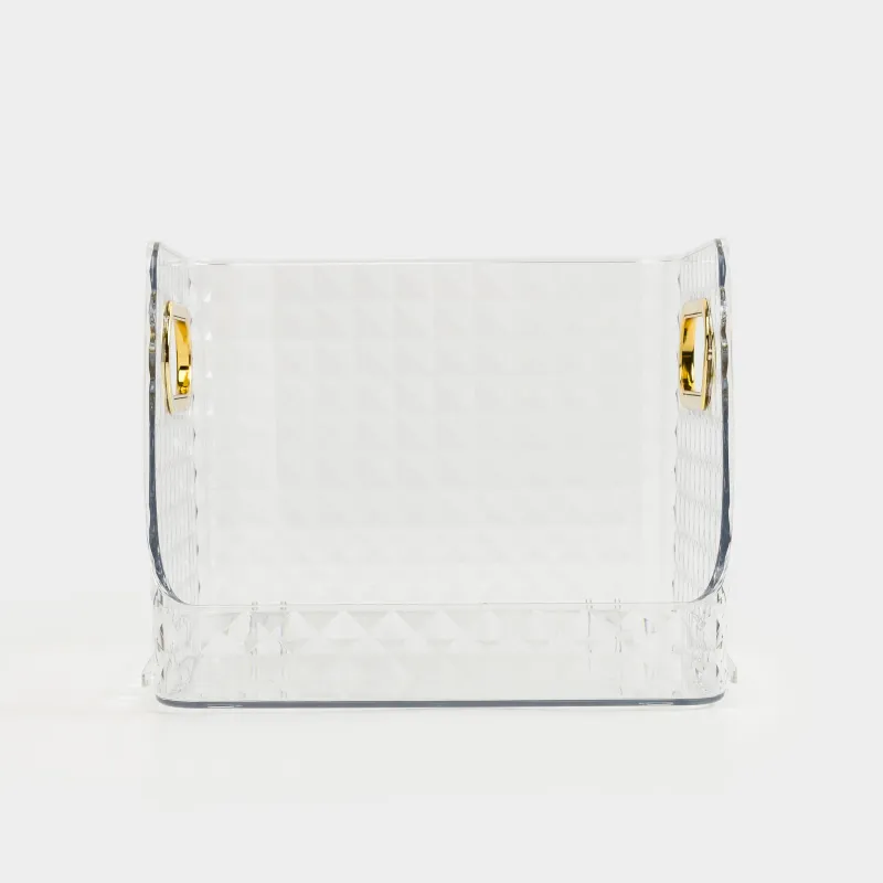 Ящик-органайзер, 20х17х15 см, с золотистыми ручками, пластик, Kandy, image-4