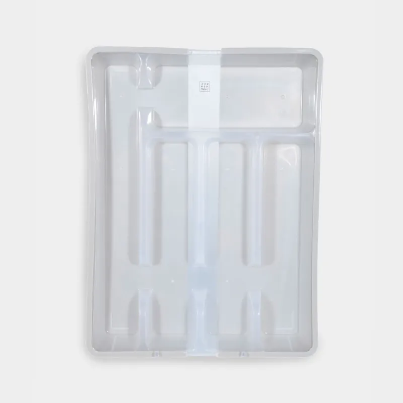 Лоток для столовых приборов, 37х27 см, 7 отд, раздвижной, пластик, бело-серый, Keeping