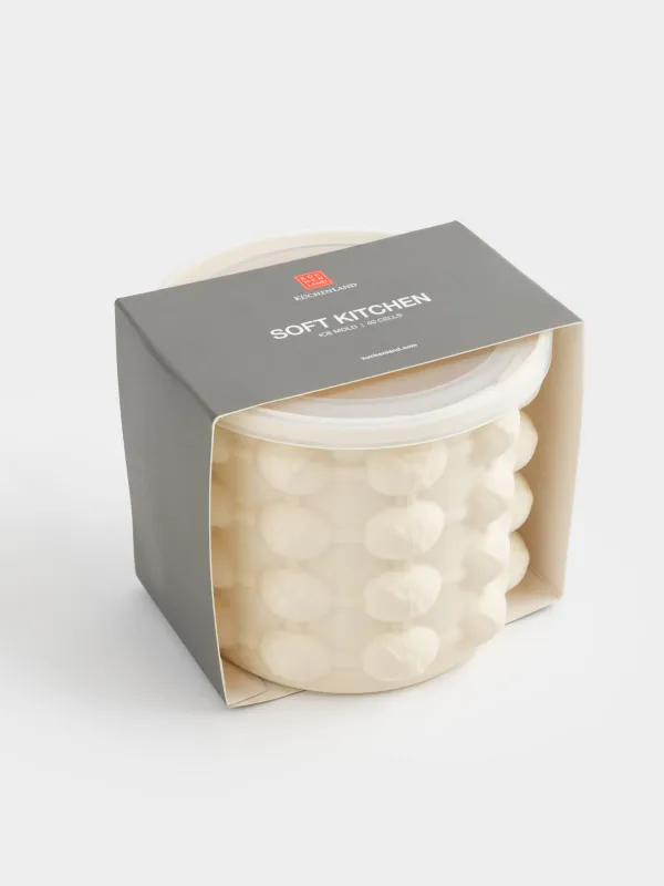 Форма для льда, 11х10 см, 40 отд, с крышкой, силикон/пластик, молочная, Soft kitchen, image-6