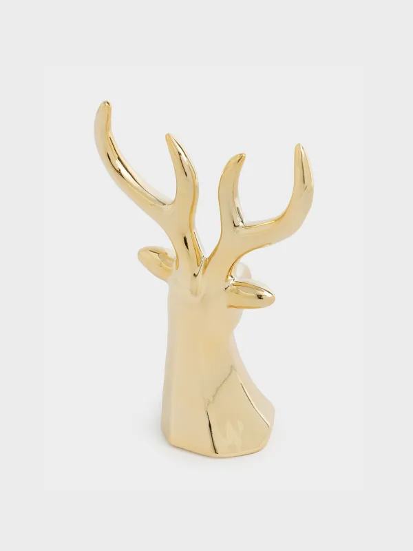 Держатель для украшений, 14 см, фарфор P, золотистый, Олень, Deer gold, image-2