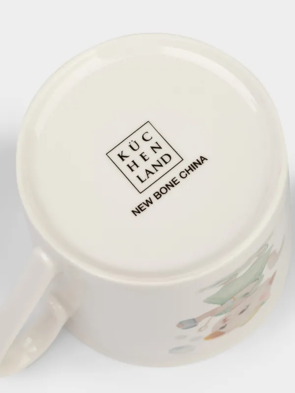 Кружка, детская, 250 мл, фарфор N, белая, Кошка в шляпе, Ideas life, image-4