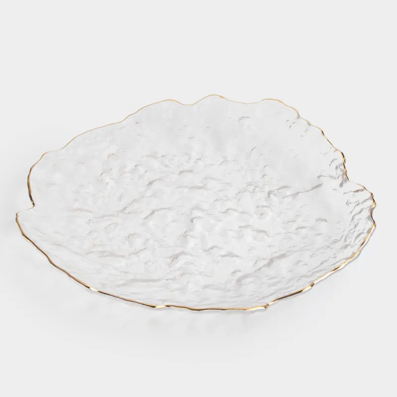 Блюдо, 30 см, стекло, с золотистым кантом, Nautilus gold