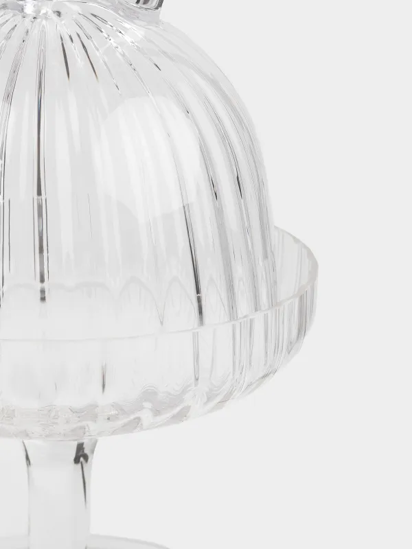 Блюдо на ножке, 12х24 см, с крышкой, Ушки кролика, Camellia, image-1