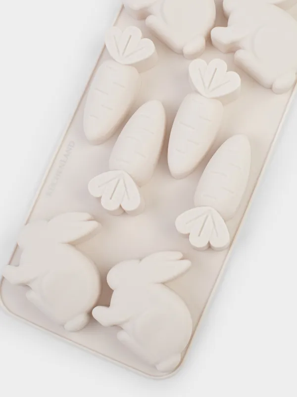 Форма для выпечки кексов, 23х10 см, 8 отд, силикон, сиреневая, Кролик и морковь, Bakery color, image-3