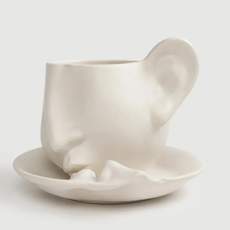Пара чайная, 1 перс, 2 пр, 300 мл, керамика, молочная, Поцелуй, He&She, image-2