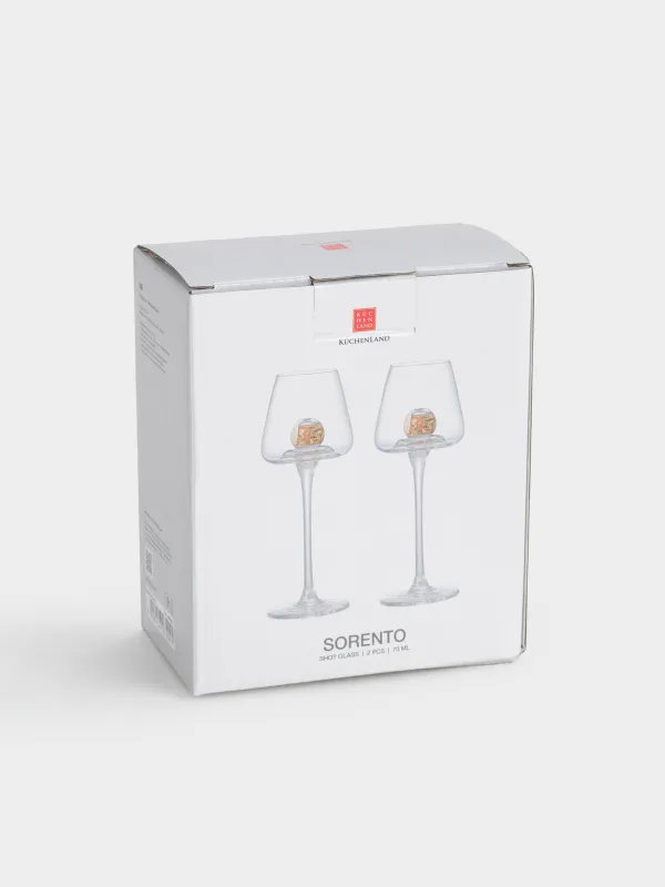 Рюмка, 70 мл, 2 шт, кристальное стекло, Янтарный шар, Sorento globular, image-6