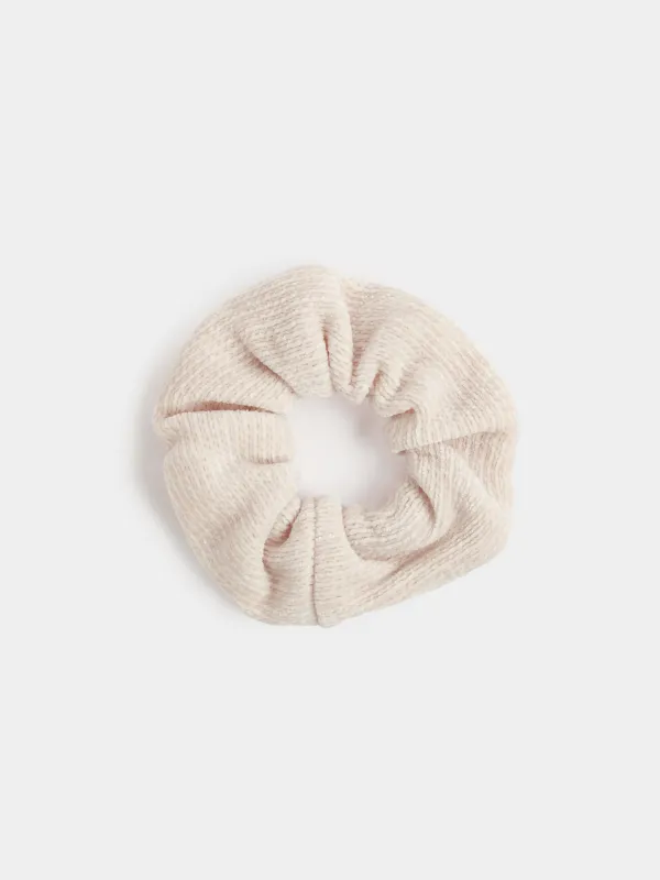 Резинка для волос, 10 см, вельвет, бежевая, Hair velvet, image-0