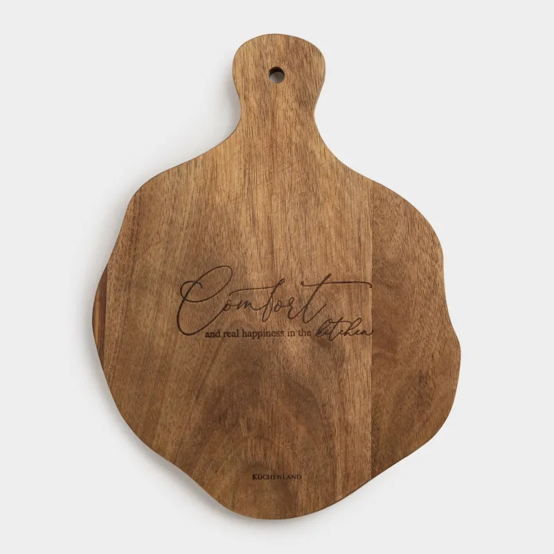 Доска разделочная, 23х30 см, с ручкой, дерево, фигурная, Comfort, Noble tree