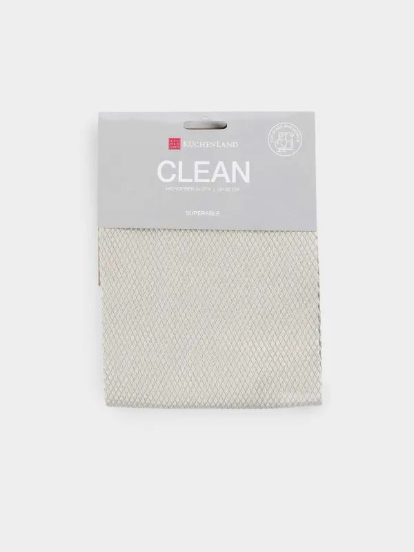 Тряпка для стекла, пластика и зеркал, 35х35 см, Рыбья чешуя, Clean, image-2