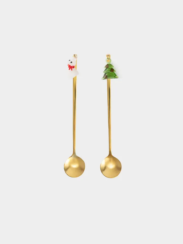 Ложка десертная, 17 см, 2 шт, Символы зимы, Christmas lamb, image-0