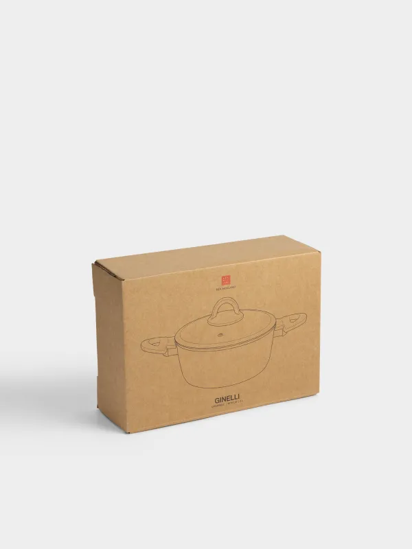 Кастрюля, 20 см, 2 л, с крышкой, с покрытием, алюминий, серая, Ginelli, image-6