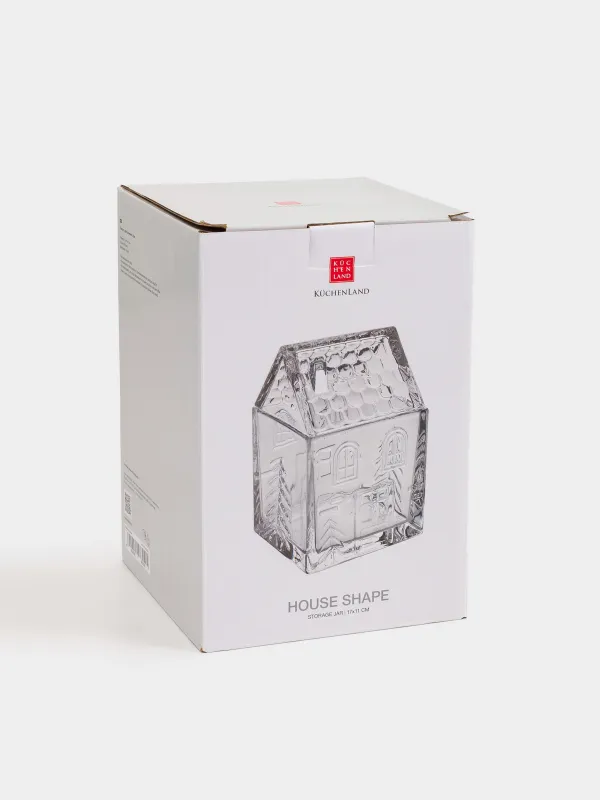 Емкость для хранения, 11х17 см, 850 мл, стекло, Дом, House shape, image-7