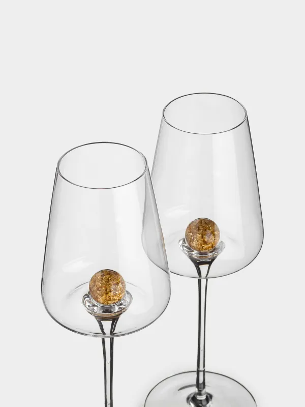 Бокал для белого вина, 2 шт, Янтарный шар, Sorento globular, image-3