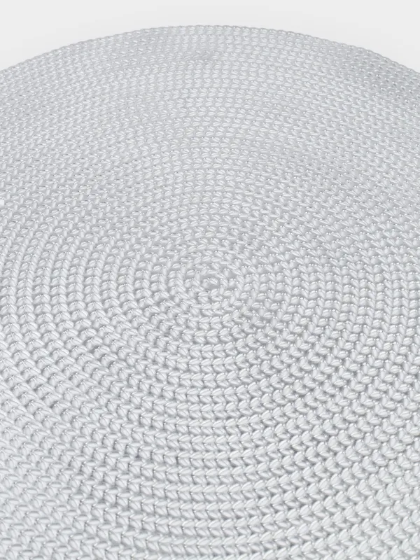 Салфетка под приборы, 38 см, ПВХ, круглая, серебристая, Azhur, image-2