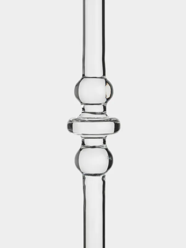 Подсвечник, 21 см, для одной свечи, на ножке, стекло, Clear, image-1