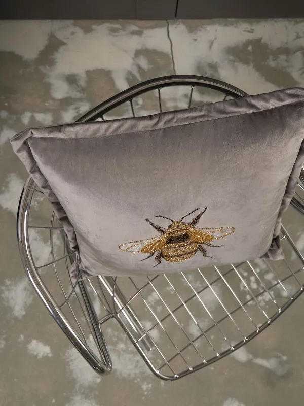 Подушка декоративная, вельвет/бисер, Bugs, image-5