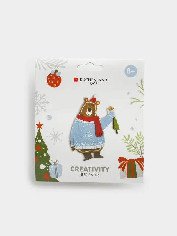 Набор для творчества, 13х15 см, рукоделие, фетр/хлопок, Медведь в свитере, Creativity, image-0