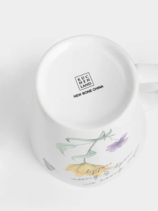 Кружка, 420 мл, Цветы и бабочка, Bloome, image-4