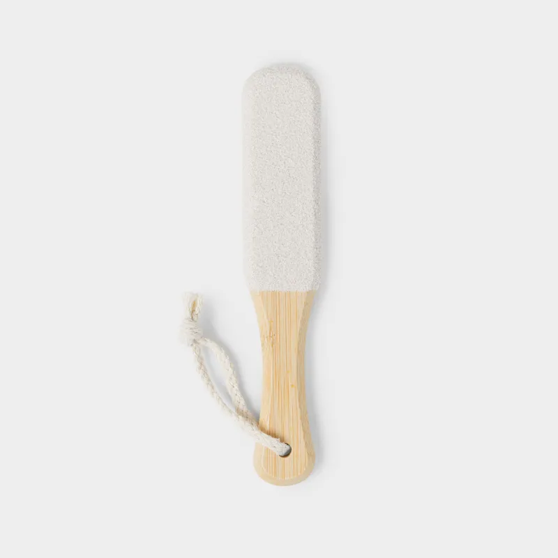 Терка педикюрная, 22 см, дерево/наждачная бумага, белая, Bamboo spa