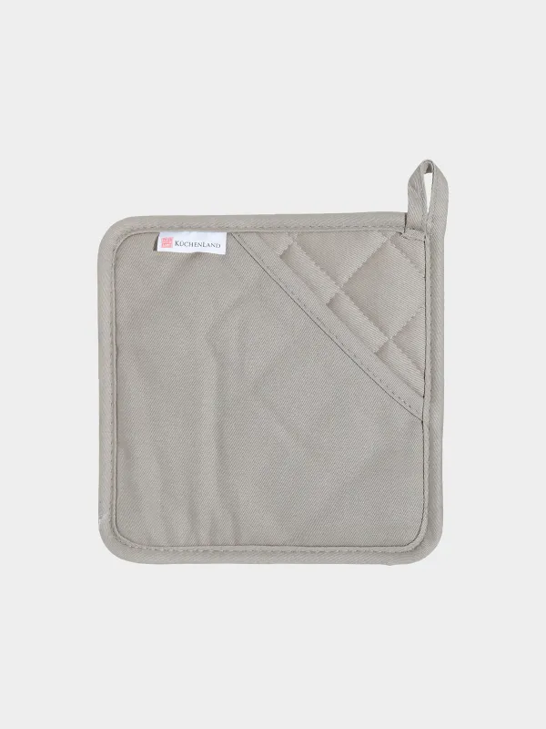 Подставка-прихватка, 18x18 см, силикон/текстиль, квадратная, бежевая, Bakery, image-0