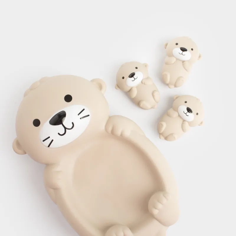 Набор игрушек для купания, 4 пр, ПВХ, бежевый, Выдра с семьей, Kiddy, image-5