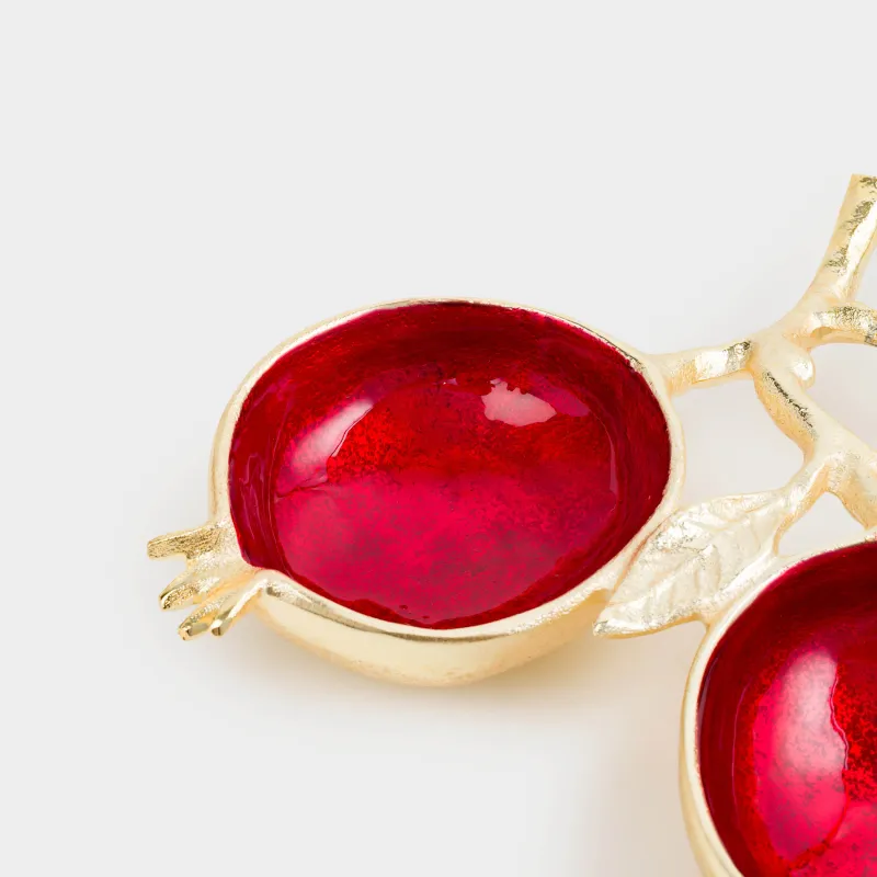 Менажница, 20х23 см, 2 отд, металл, золотисто-красная, Гранаты, Pomegranate, image-2
