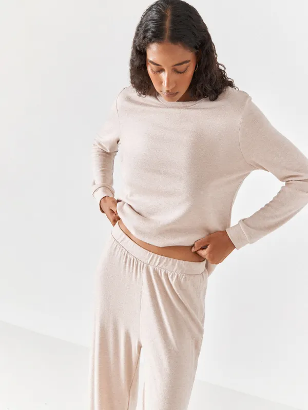 Брюки женские, домашние, полиэстер/вискоза, бежевые, Kindley, image-2