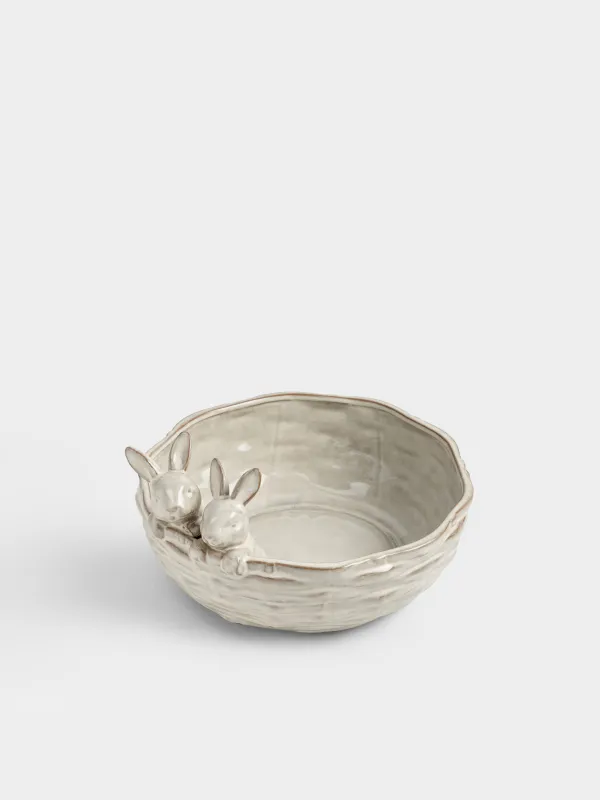 Конфетница, 25х15 см, 2,2 л, фарфор P, молочно-коричневая, Кролики, Rustic Easter, image-2