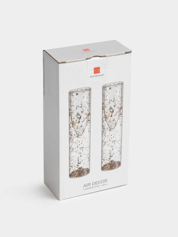 Бокал для шампанского, 100 мл, 2 шт, стекло Б, с фольгой внутри, Air decor, image-4