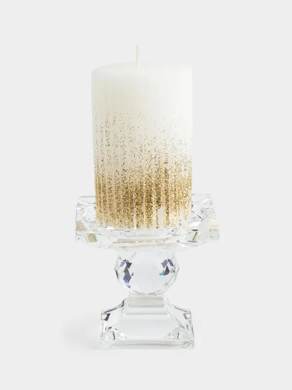 Подсвечник, 8 см, для цилиндрической свечи, на ножке, кристальное стекло, Lux crystal, image-3