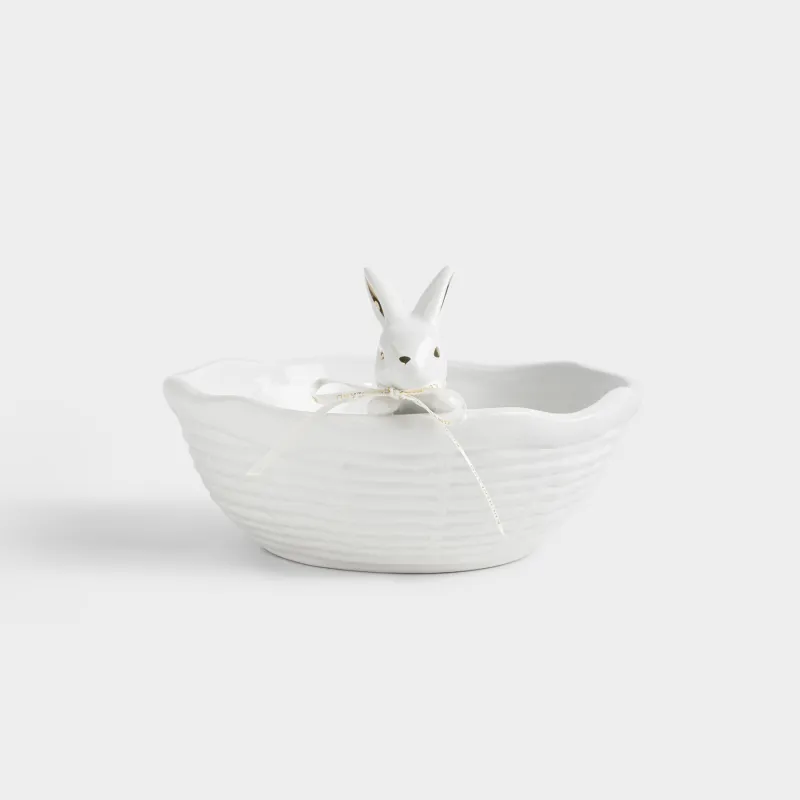 Салатник с декором, керамика D, Rabbit gold