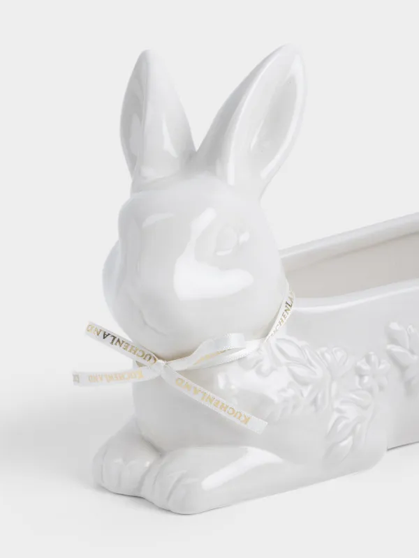 Конфетница, 30х14 см, Кролик с цветами, Rabbit pattern, image-1