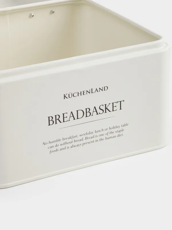 Хлебница, 20х20х14 см, металл/дерево, квадратная, молочная, Breadbasket, Course, image-2