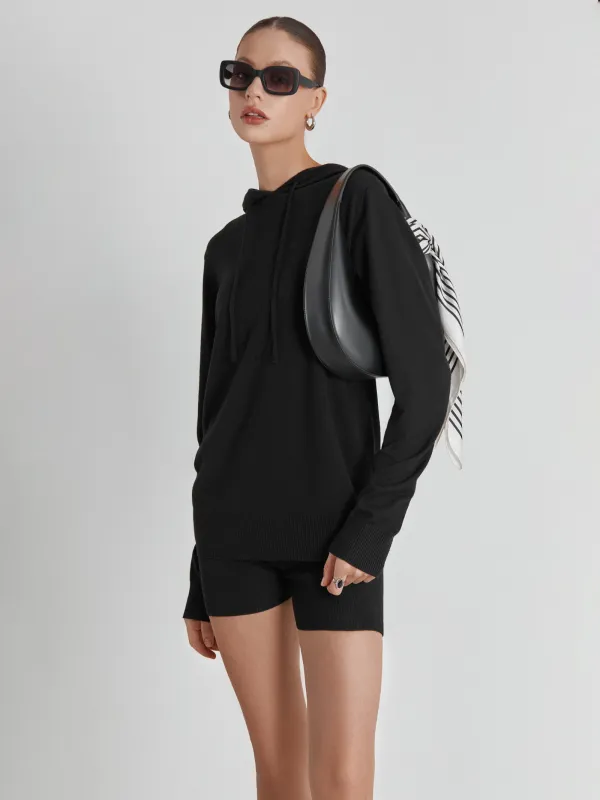 Худи женское, вискоза/полиамид, черное, Camilla, image-0