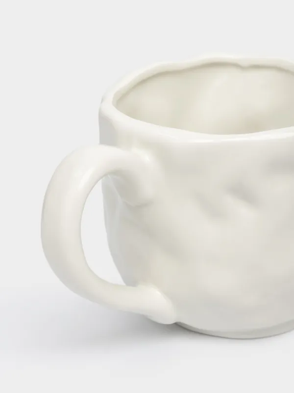 Кружка, 500 мл, фарфор P, молочно-золотистая, Сердце, Crumple amour, image-3